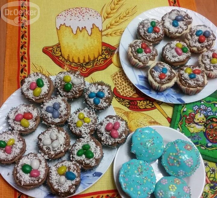 Пасхальные капкейки фото