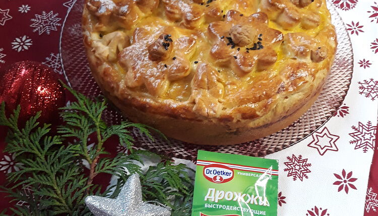 Закрытый пирог с капустой и яйцом