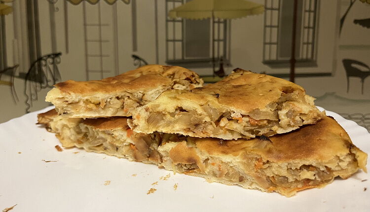 Заливной пирог с капустой