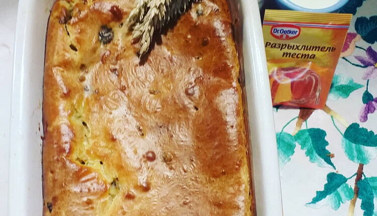 Заливной пирог с курицей и грибами 