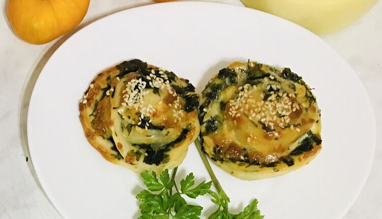 Рулетики с сыром и зеленью