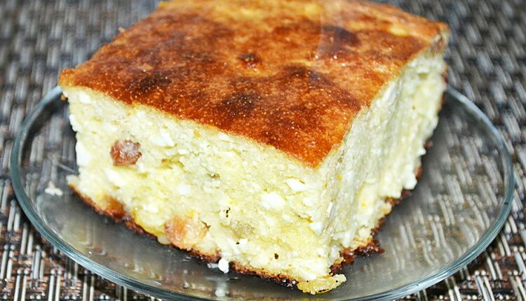 Творожная запеканка с изюмом