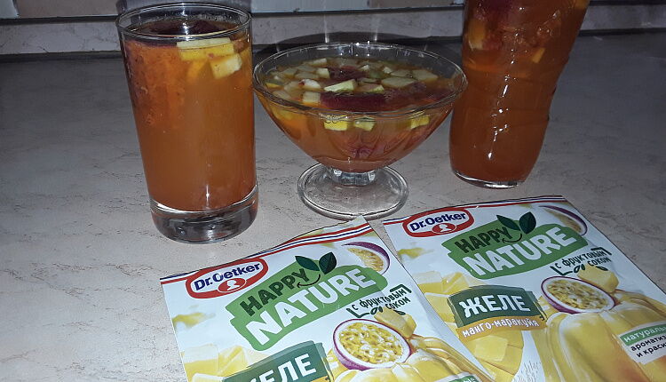 Желе манго-маракуйя