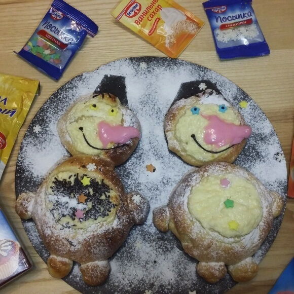 Снеговики-ватрушки фото