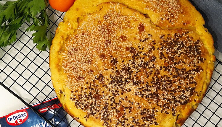 Заливной пирог с курицей и грибами 