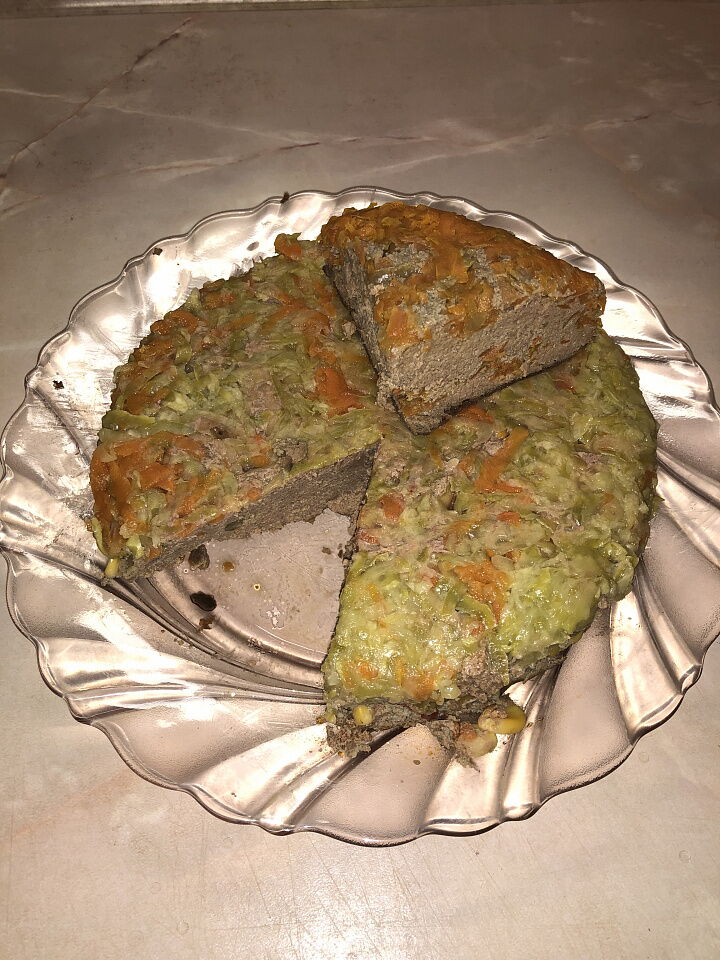 Заливной пирог из куриной печени фото