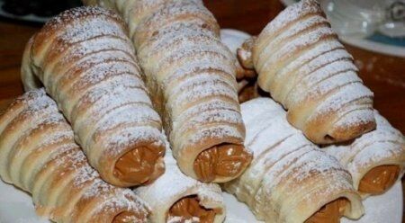 Фото рецепта Трубочки со сгущенкой