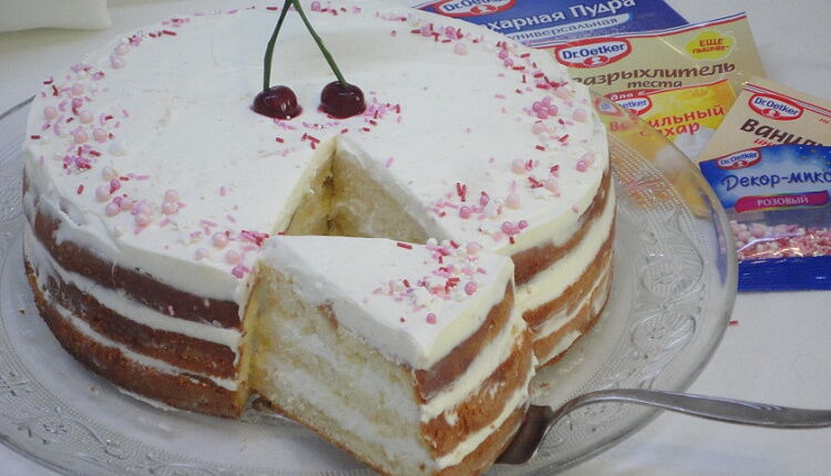 Ванильный «голый» торт