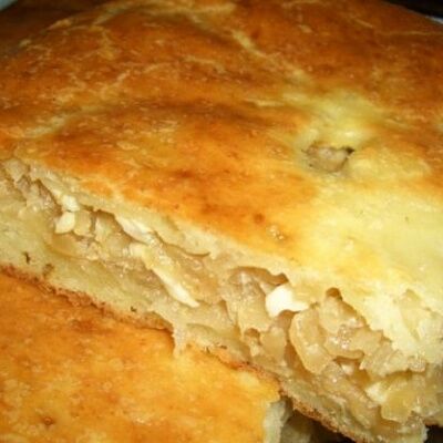 Пирог с капустой из творожного теста