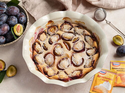 Фото рецепта Клафути со сливой