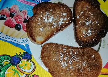 Гренки со сгущенным молоком с какао