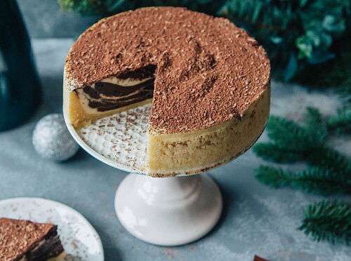 Фото рецепта Творожный пирог Зебра