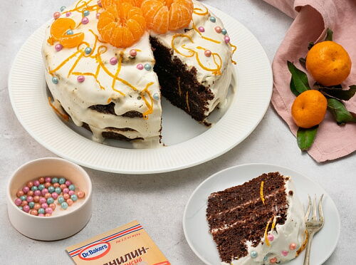 Фото рецепта ПП-торт из кабачка, фиников и творога