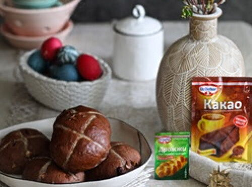 Фото рецепта Рецепт пасхальных крестовых булочек