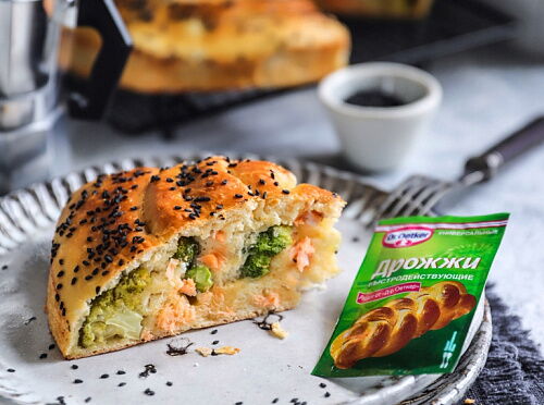 Пирог с брокколи и сёмгой 
