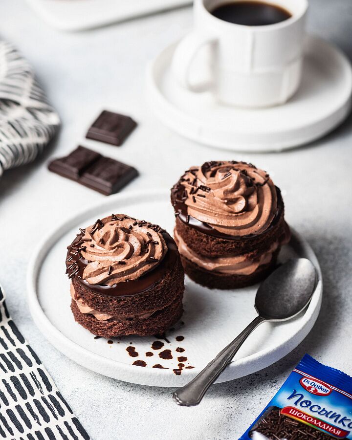 Шоколадные пирожные с шифоновым бисквитом