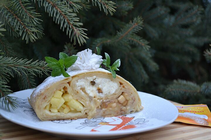 Блинный рулет с тремя начинками