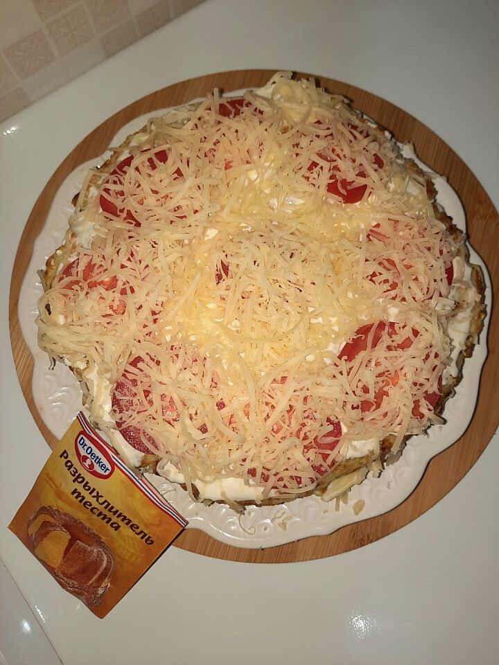 Торт из кабачков с помидорами  фото