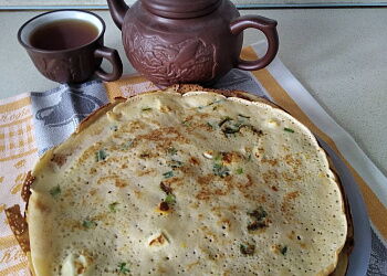 Блины на кефире с припеком