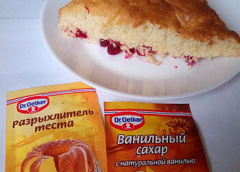Шарлотка с клюквой.