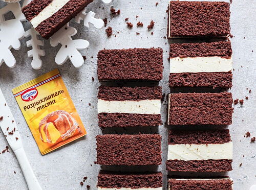 Фото рецепта Пирожное "Молочный ломтик"