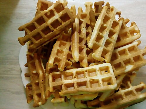 Фото рецепта Мяфли с кунжутным семенем (мягкие вафли)