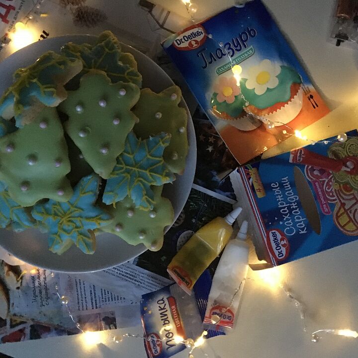 Новогоднее печенье с глазурью фото
