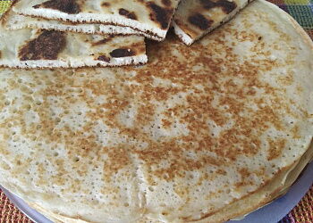 Блины с припеком с творогом