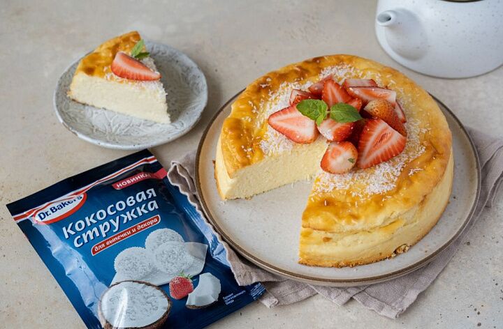Творожная запеканка с кокосовой стружкой