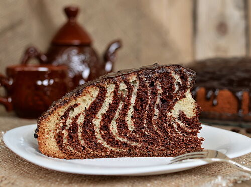 Фото рецепта Наш семейный рецепт - Торт Зебра