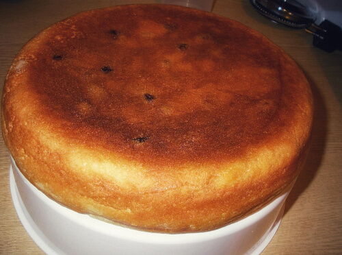 Фото рецепта Пирог с черешней и персиками