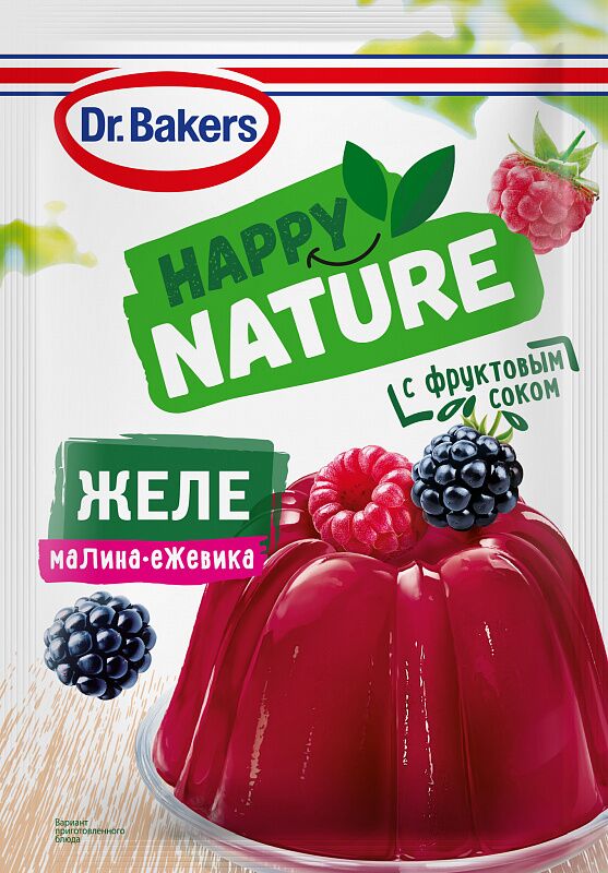 Желе Happy Nature со вкусом малины и ежевики
