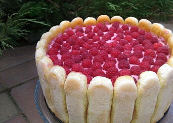 Торт-шарлотт с малиновым муссом