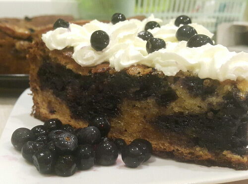 Фото рецепта кекс с бананом и черникой