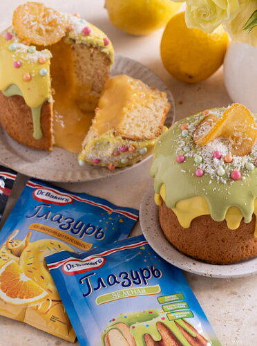 Кокосовый кулич с начинкой из лимонного курда
