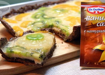 Шоколадная кростата с кремом