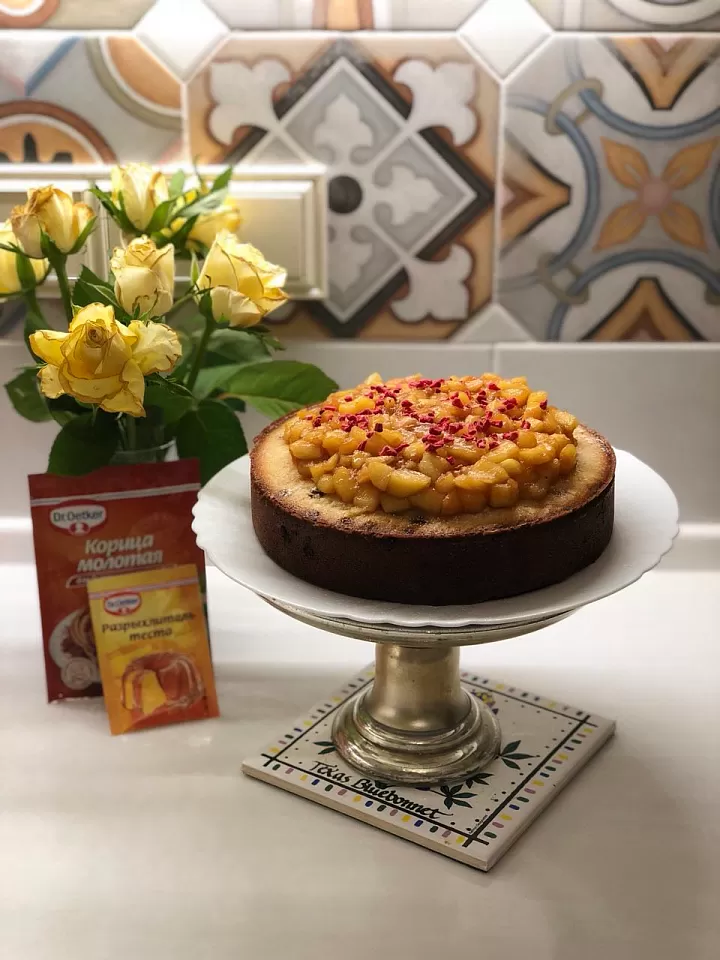 Ореховый пирог с фруктами фото рецепта