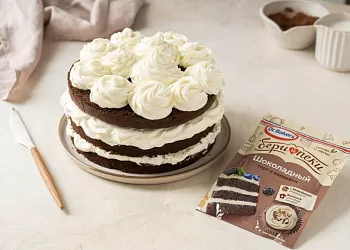 Шоколадный торт с кремчизом