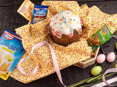 Фото рецепта Кулич с лимонной глазурью