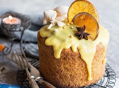 Творожный кулич с апельсиновой цедрой