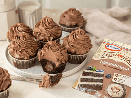 Капкейки с кремчизом и заварным кремом