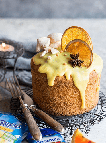 Творожный кулич с апельсиновой цедрой