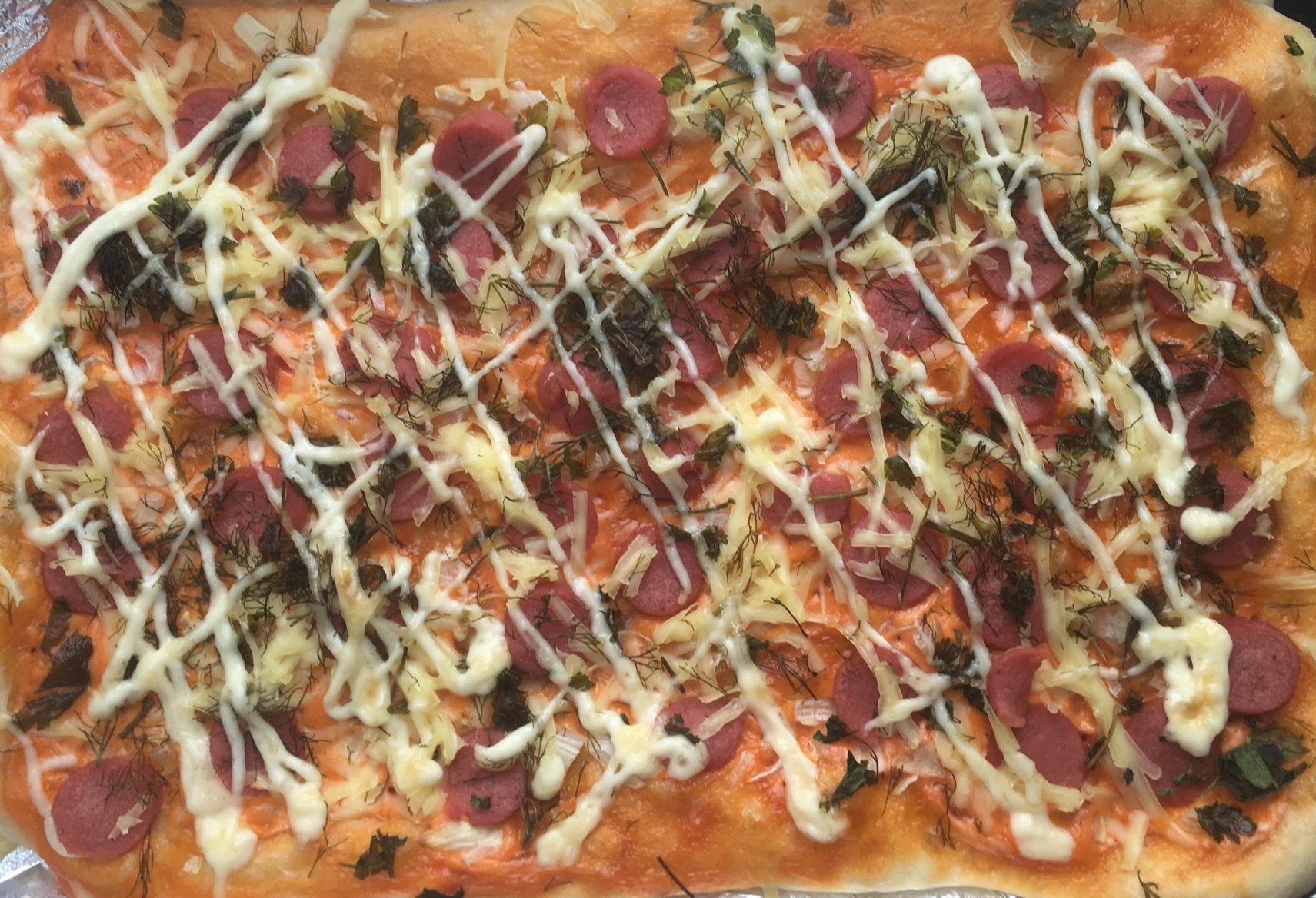 пицца домашняя с колбасой в духовке рецепт приготовления фото 89