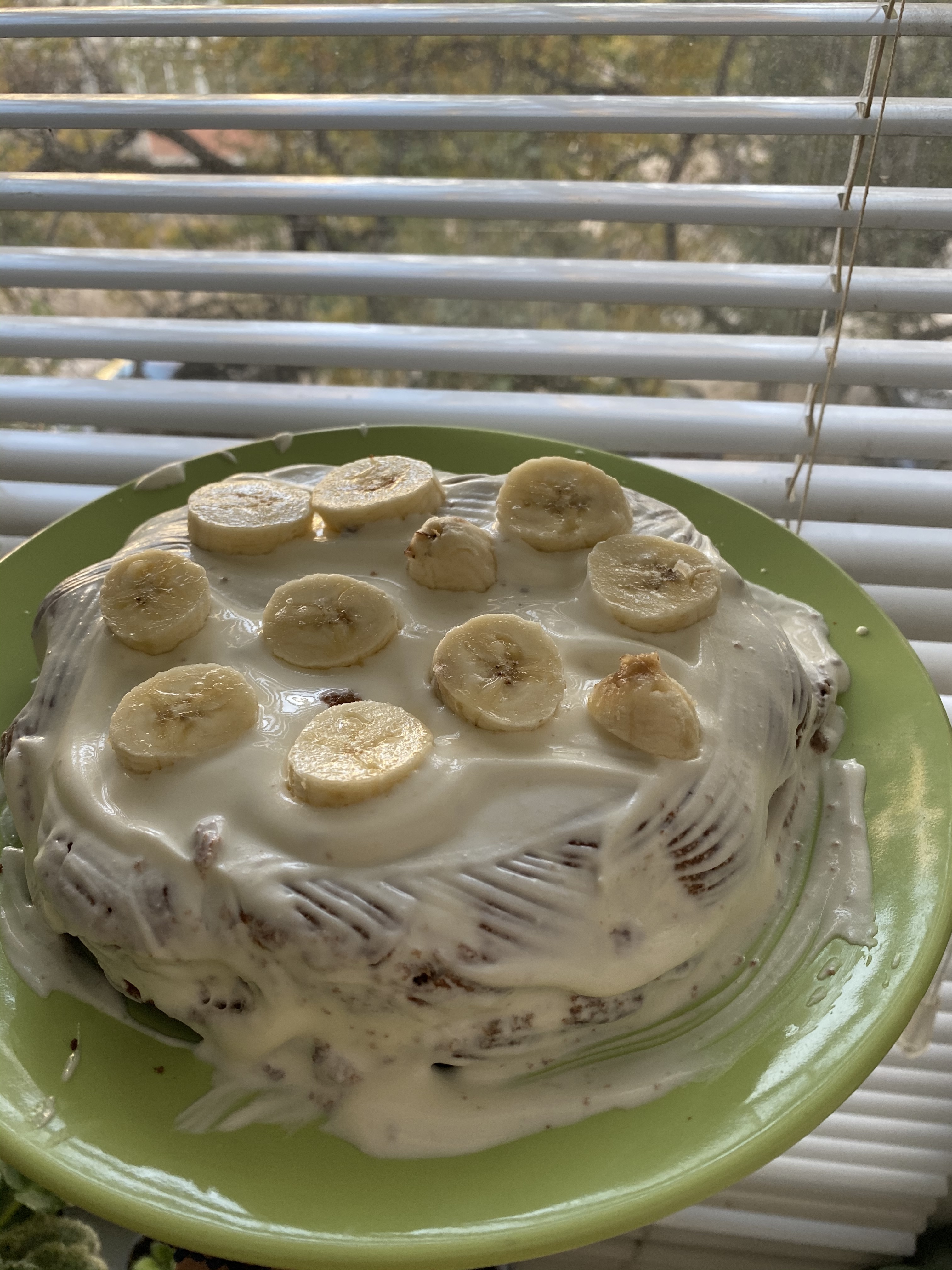 Творожно-банановый пирог