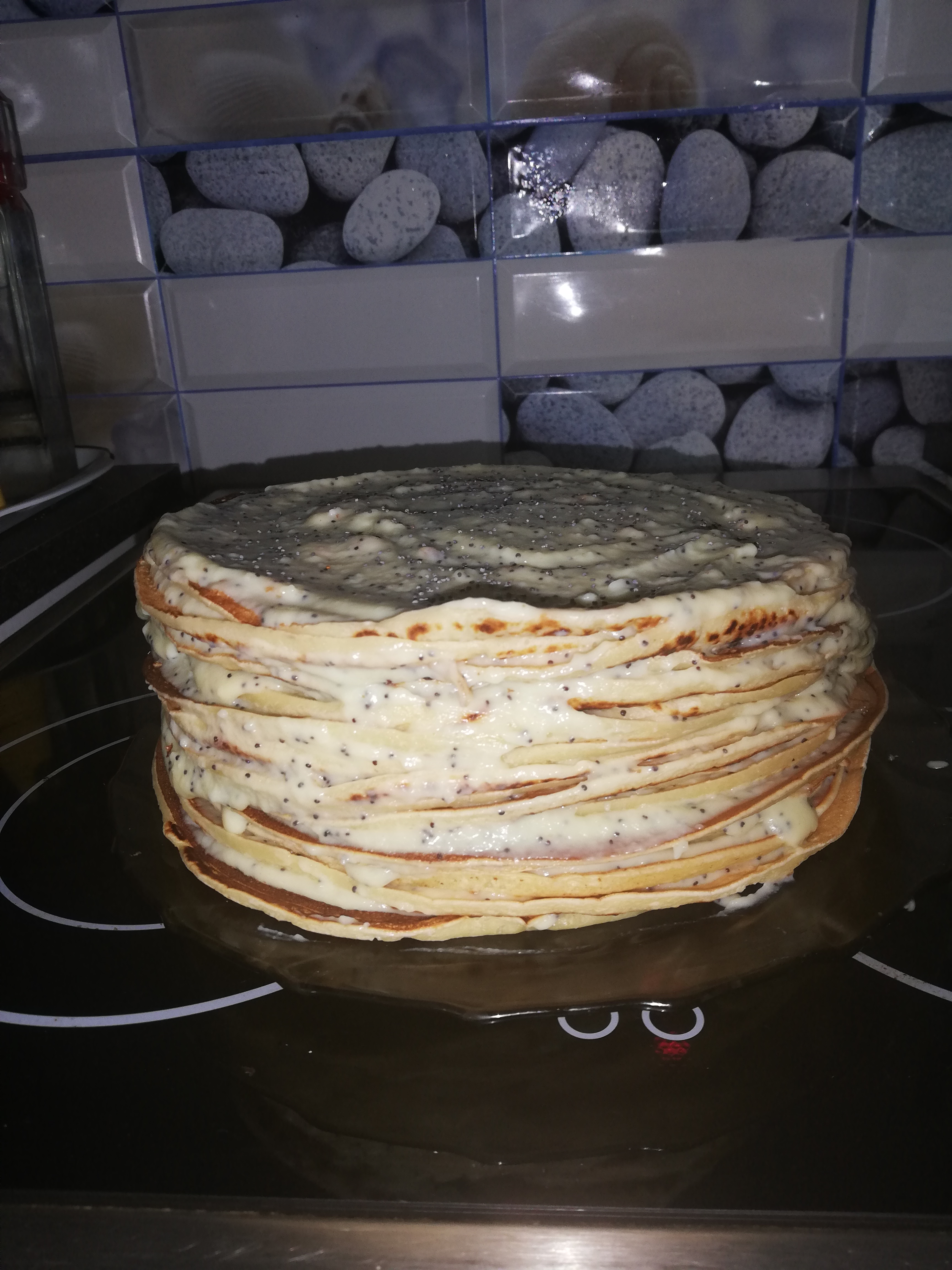 Торт из манных блинов на сковороде