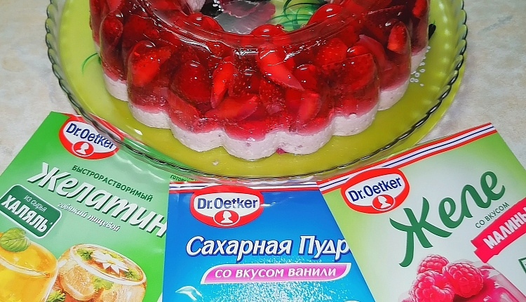 Ягодный торт-желе без выпечки