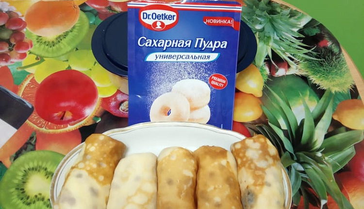 Блины с творогом и яблоком