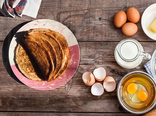 Фото рецепта Блины на ряженке (с начинкой)