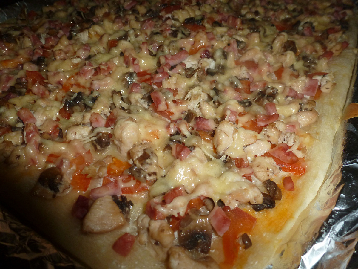 домашняя пицца с колбасой рецепт приготовления фото 117