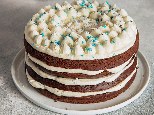 Фото рецепта Шоколадный бисквитный торт